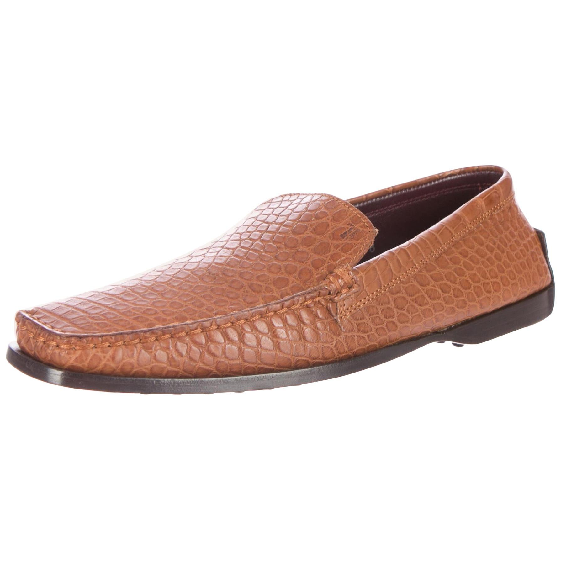 NUOVO Tod's Esotico Coccodrillo Accolto Mocassini Mocassini Scarpe Flats 8
