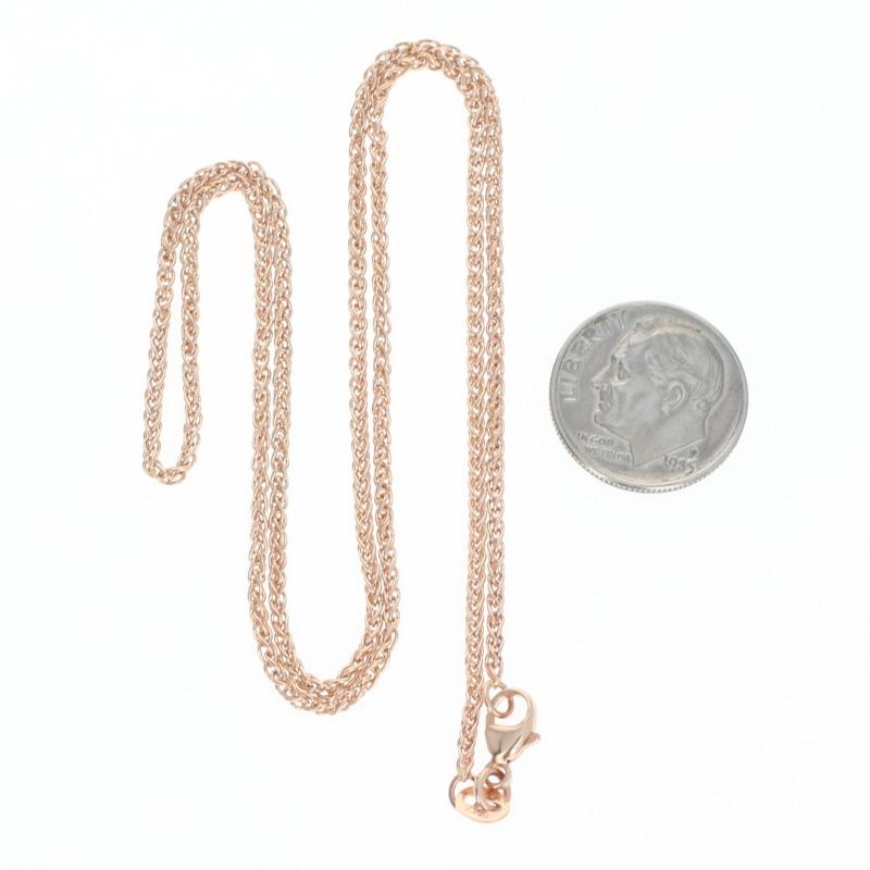 Wheat Chain Necklace, 14k Rose Gold Italian Women's Gift In New Condition In Greensboro, NC