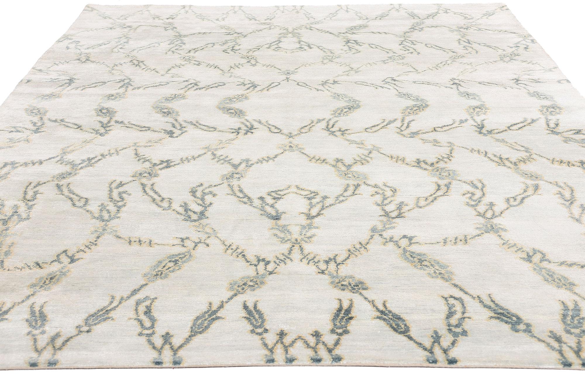 Indian New Whispers of Nature Organic Modern Silk Carpet For Sale