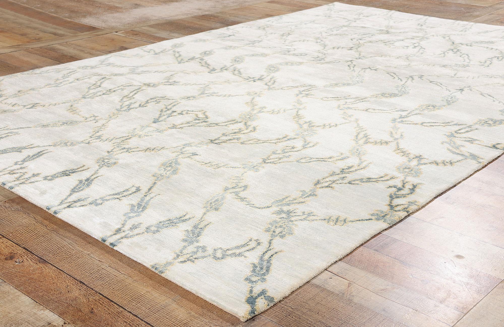 New Whispers of Nature Organic Modern Silk Carpet For Sale 1