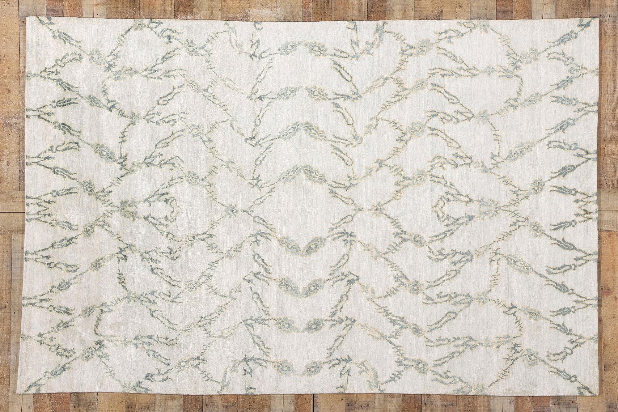 New Whispers of Nature Organic Modern Silk Carpet For Sale 3