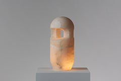 New White Alabaster Table Lamp Handcrafted by Joshua Linacisoro