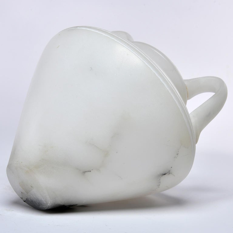 New White Alabaster Vase with Handles at 1stDibs