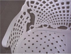 New White Cast Aluminium Two Seats Garden or Park Bench