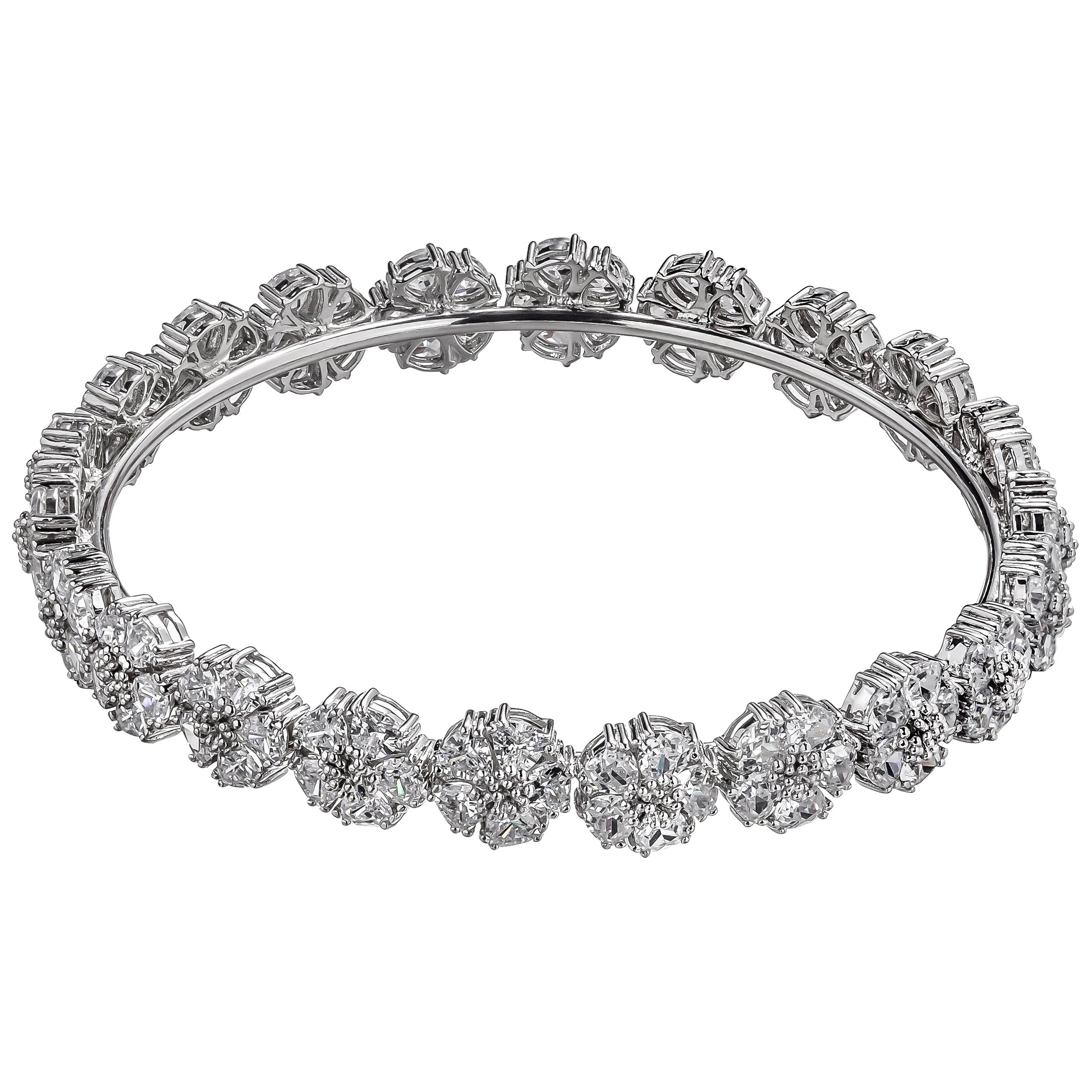 White Topaz Blossom Gemstone Wraparound Bracelet For Sale