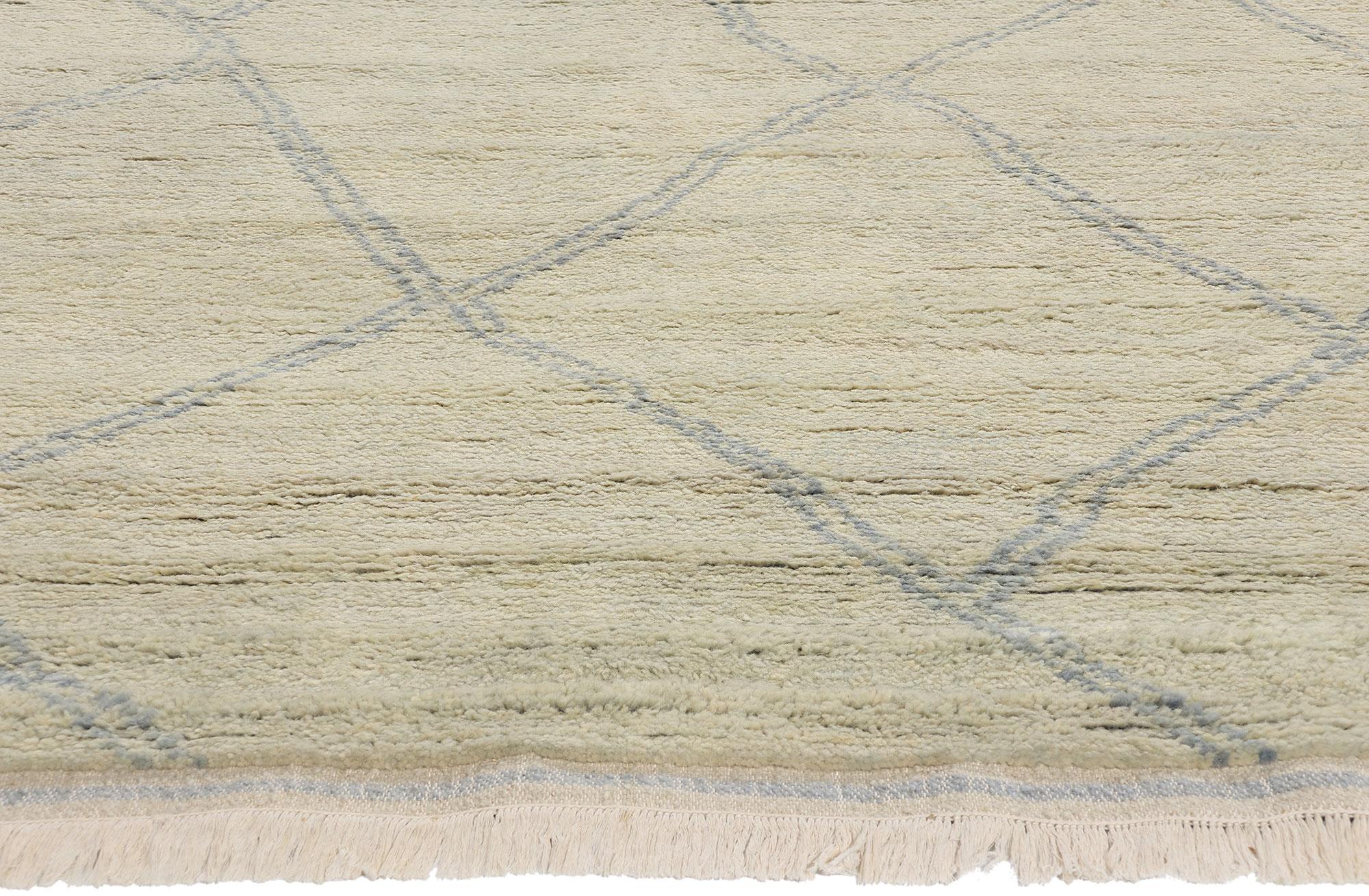 Indian New Windswept Desert Serenity Modern Moroccan Rug, 08'03 x 10'04 For Sale