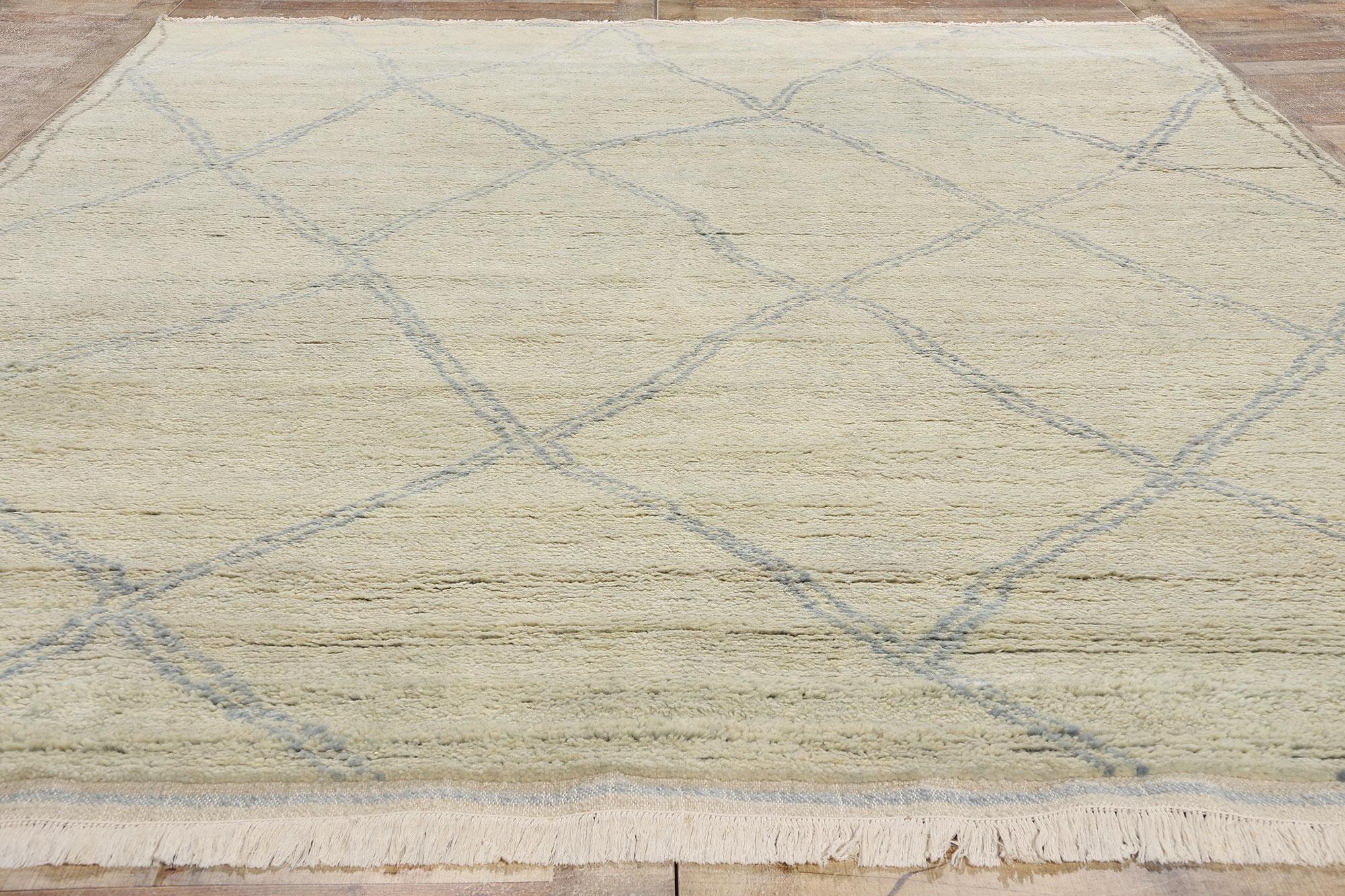 Wool New Windswept Desert Serenity Modern Moroccan Rug, 08'03 x 10'04 For Sale