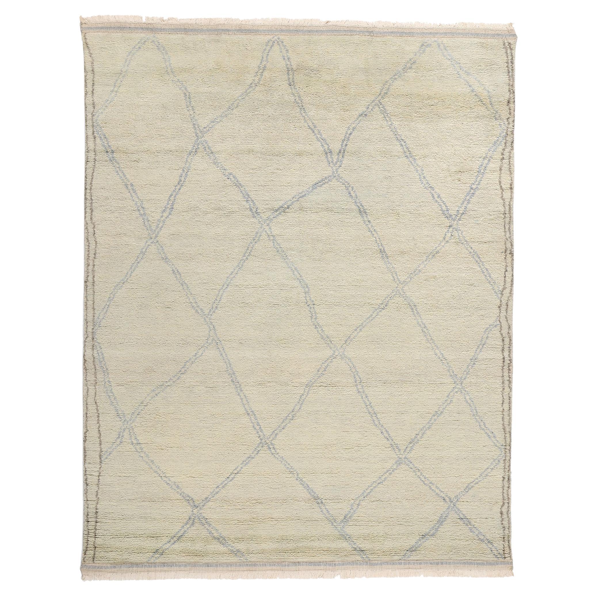New Windswept Desert Serenity, tapis marocain moderne, 08'03 x 10'04