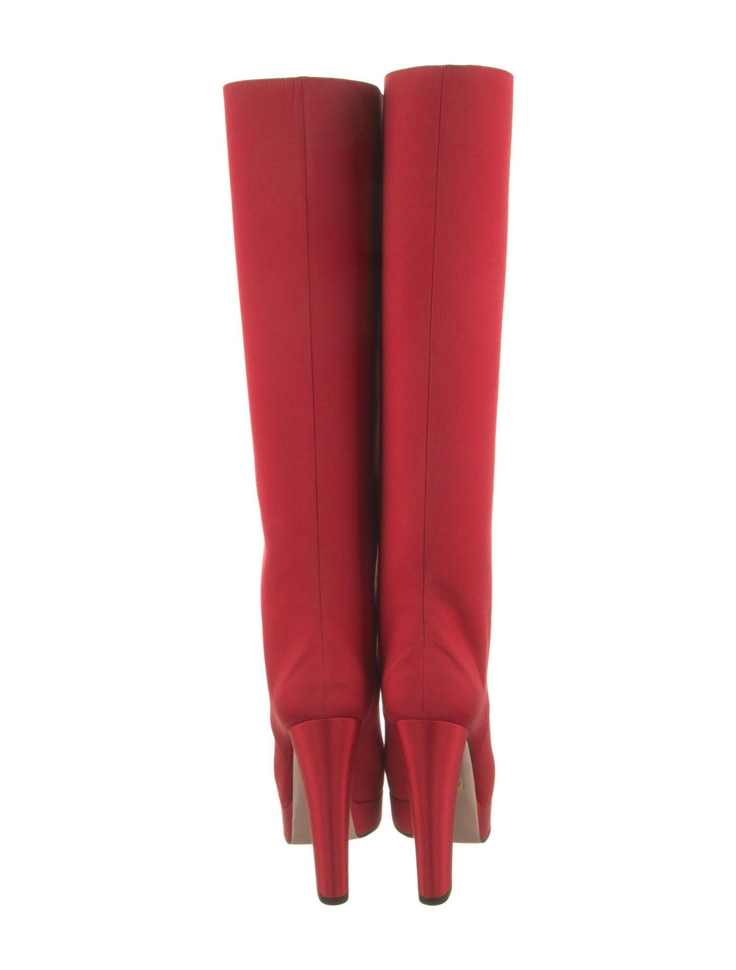 Gucci - Bottes rouges « Alessandro Michele » avec boîte, taille 38,5, automne 2019 Pour femmes en vente