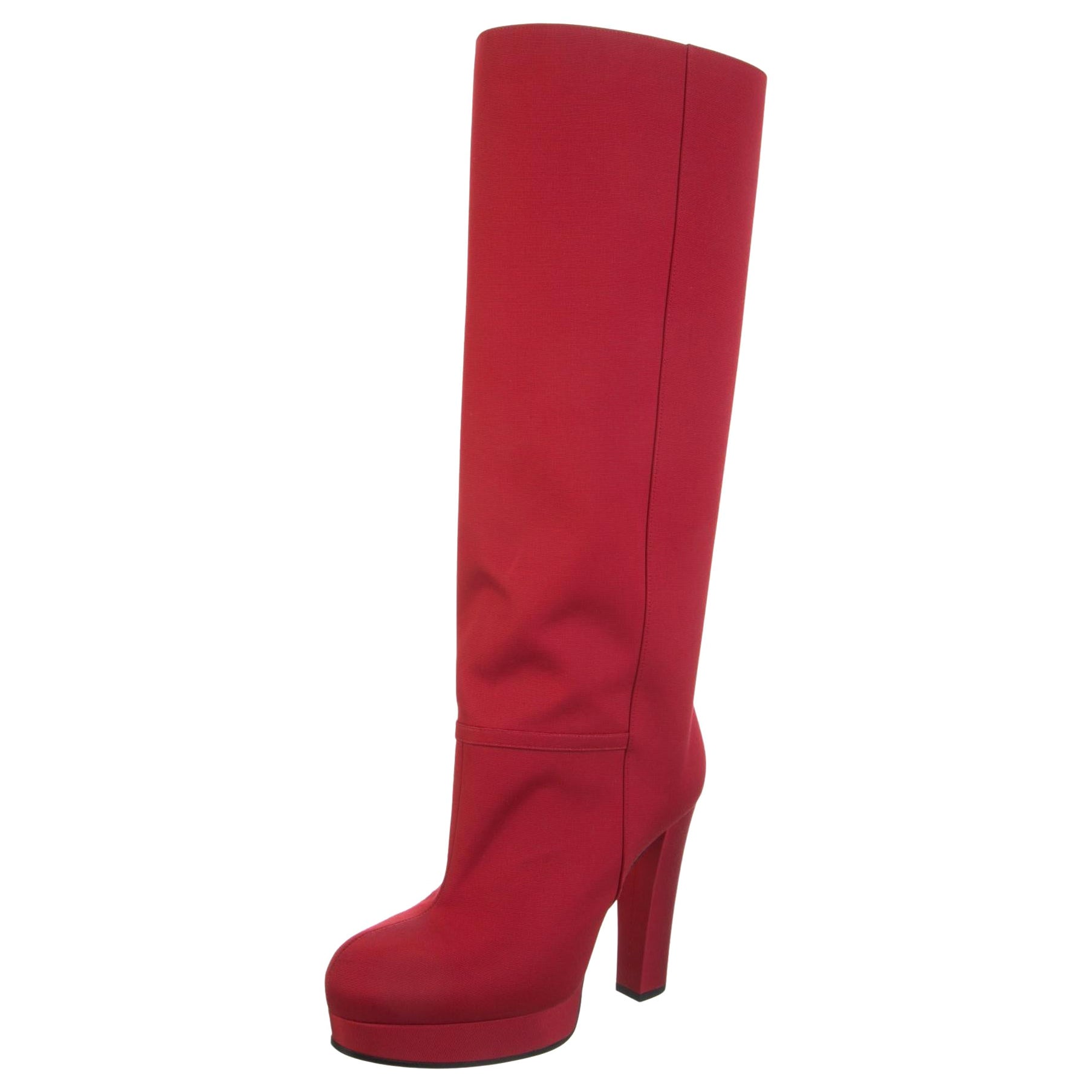 New With Box Gucci Fall 2019 Alessandro Michele Red Boots Sz 36.5 For Sale