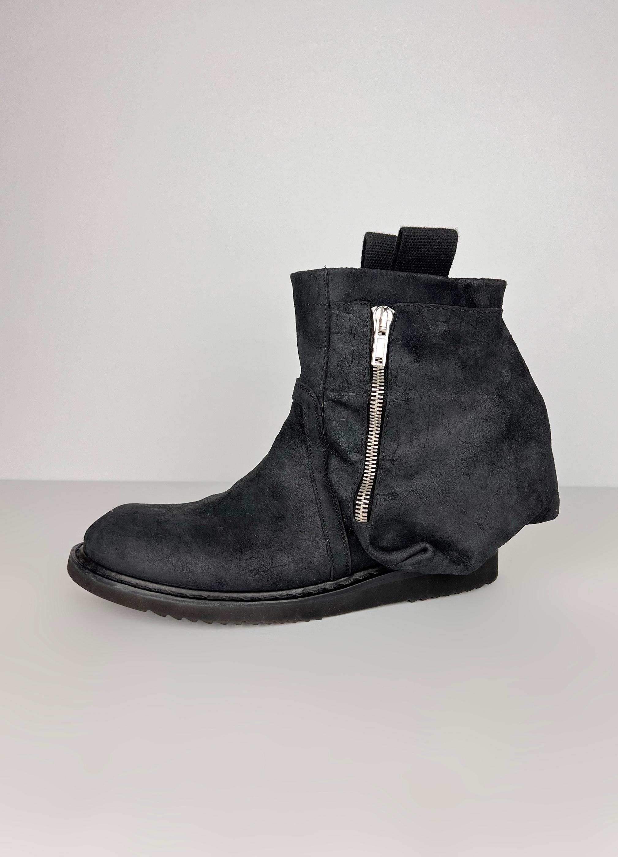 New with box Rick Owens cargo leather boots For Sale 5