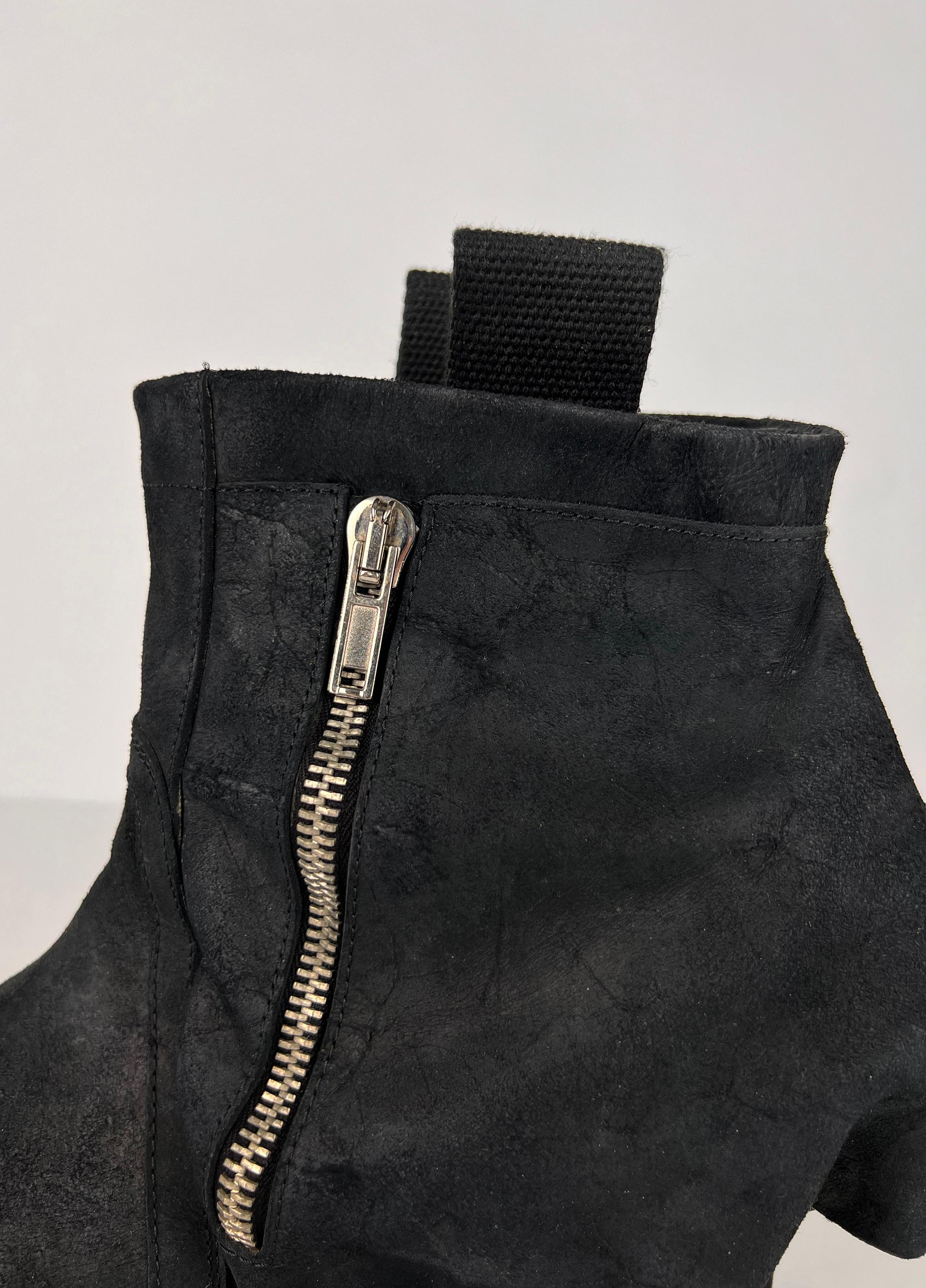 New with box Rick Owens cargo leather boots For Sale 11