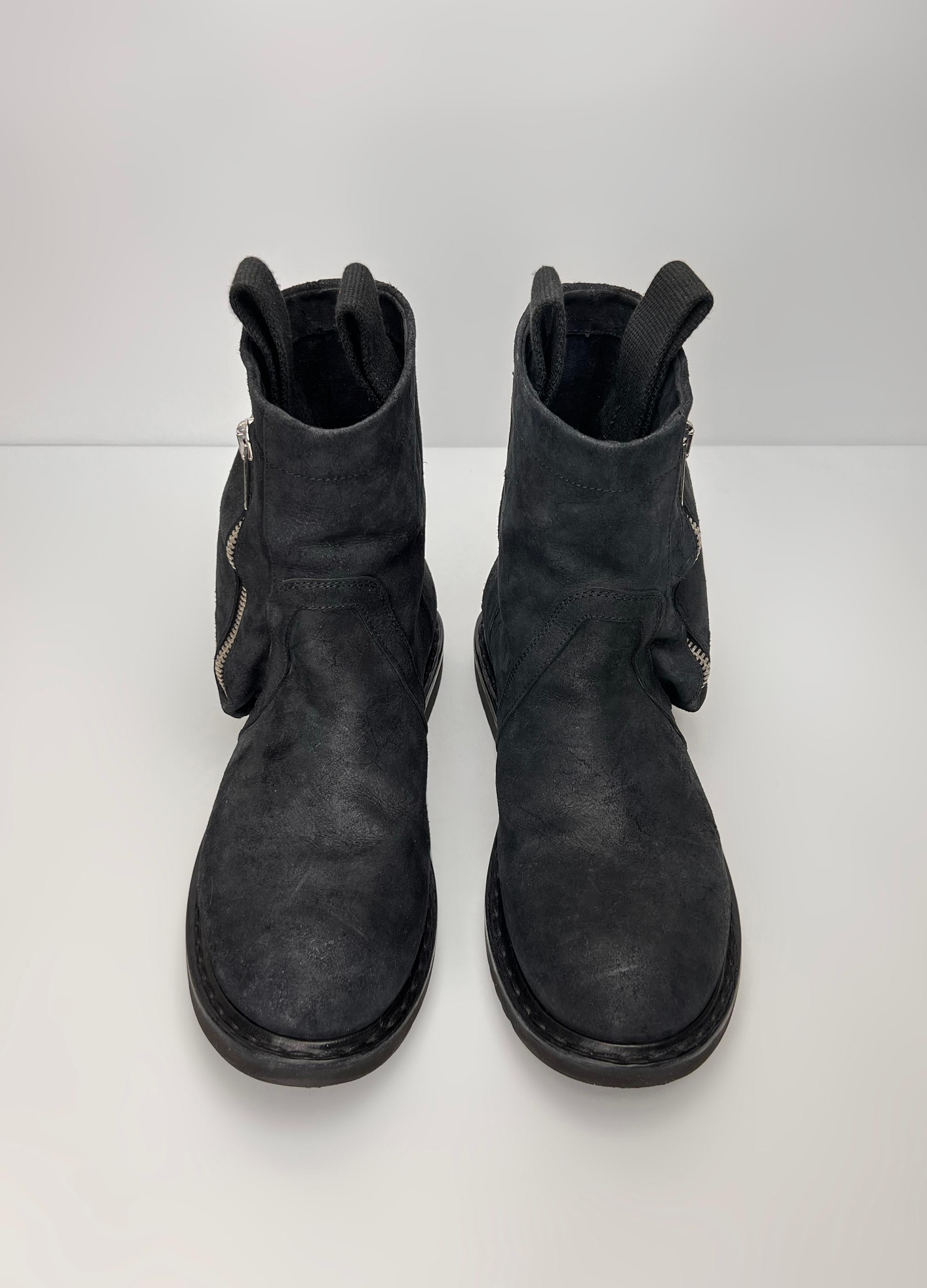 New with box Rick Owens cargo leather boots For Sale 3