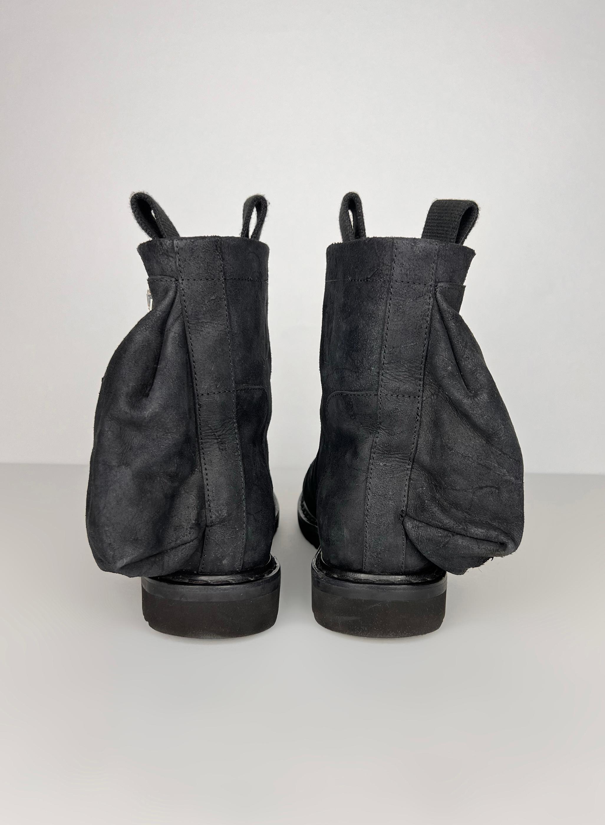 New with box Rick Owens cargo leather boots For Sale 4
