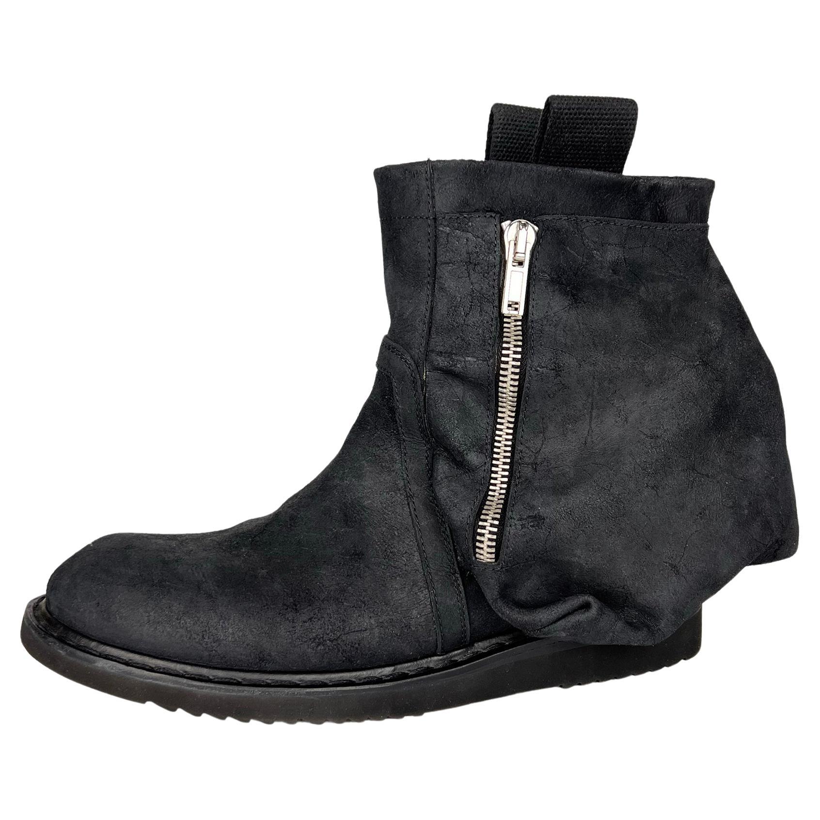 New with box Rick Owens cargo leather boots For Sale