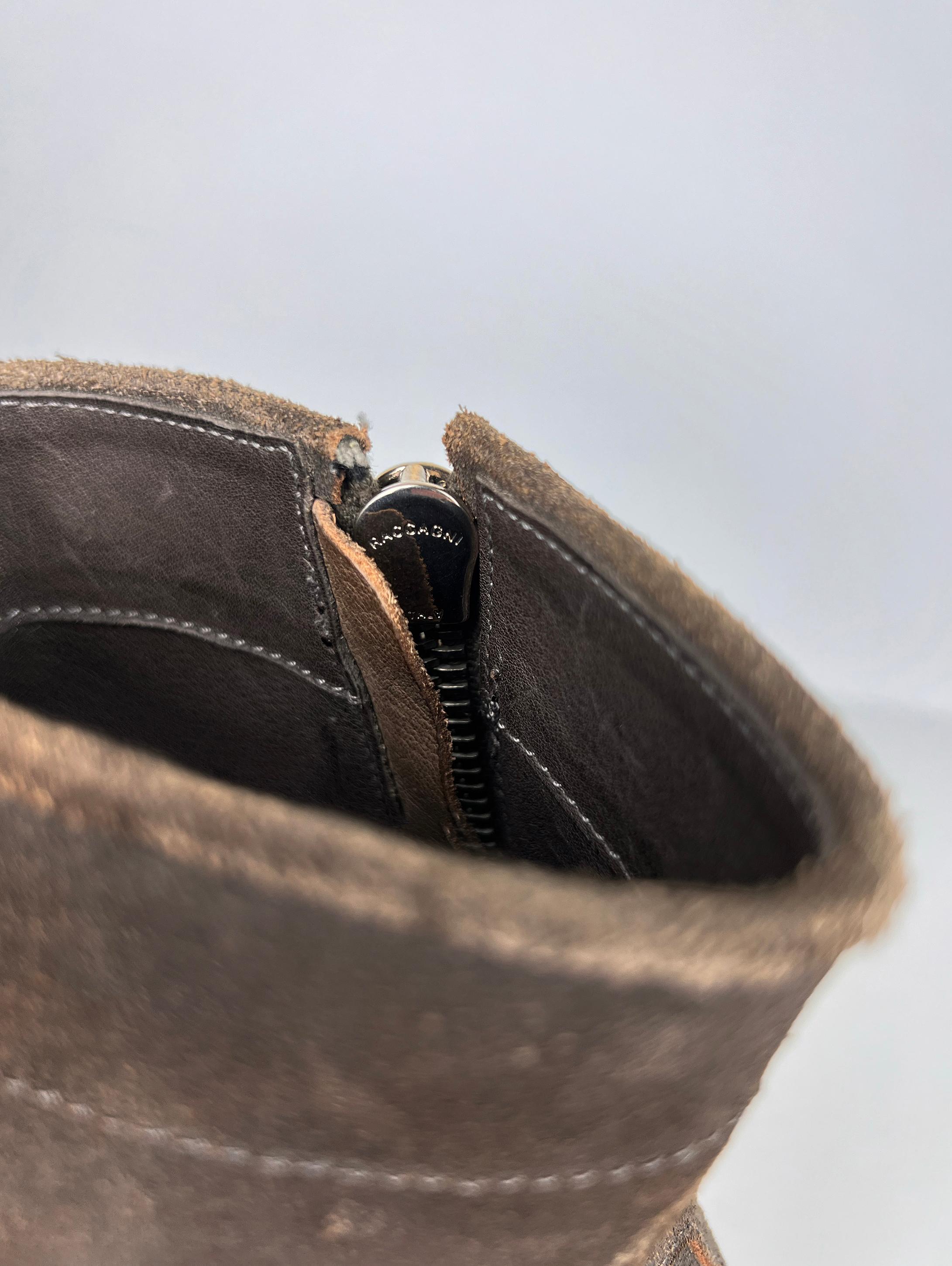New with box Rick Owens wedge zipped leather boots For Sale 11