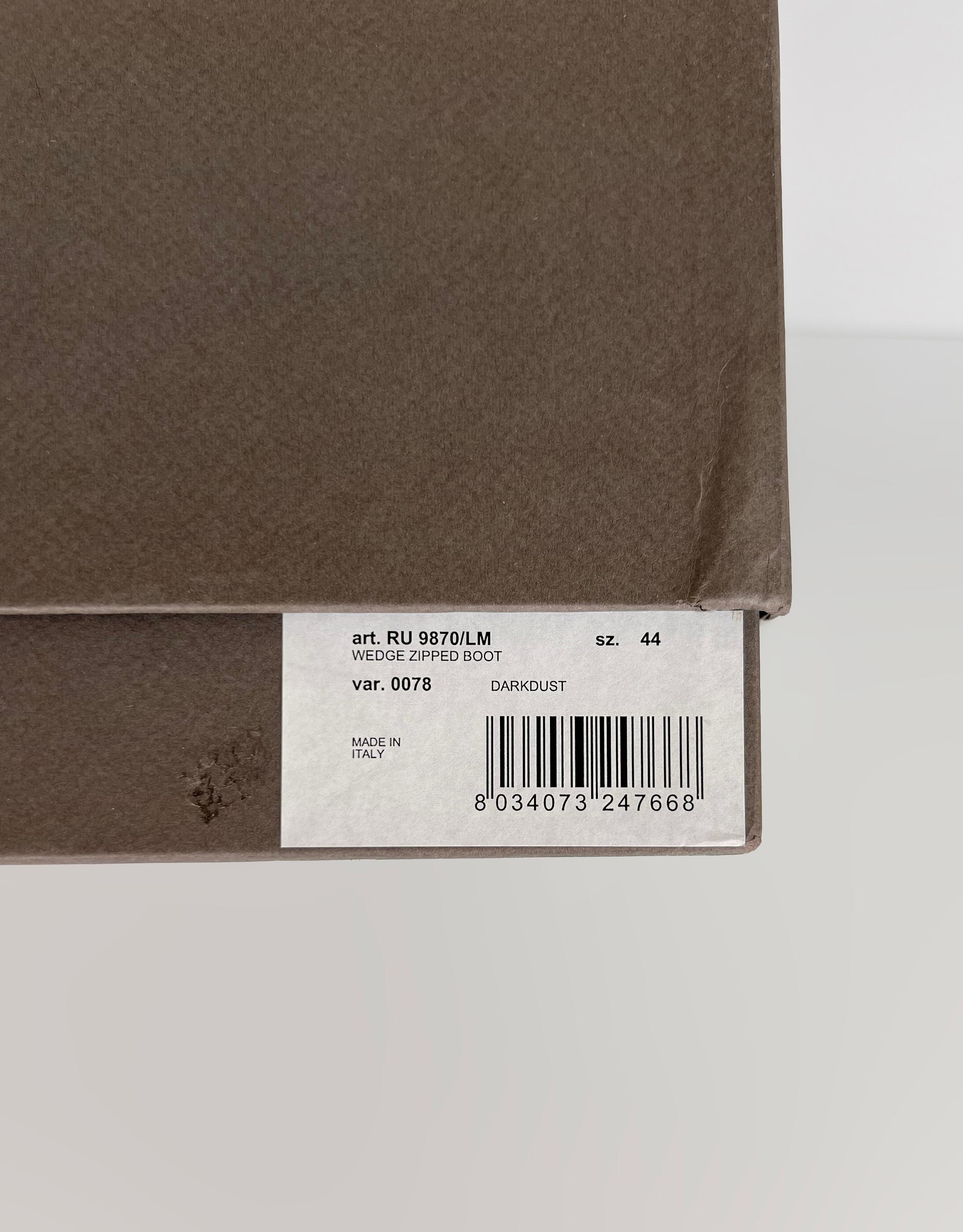 New with box Rick Owens wedge zipped leather boots For Sale 1