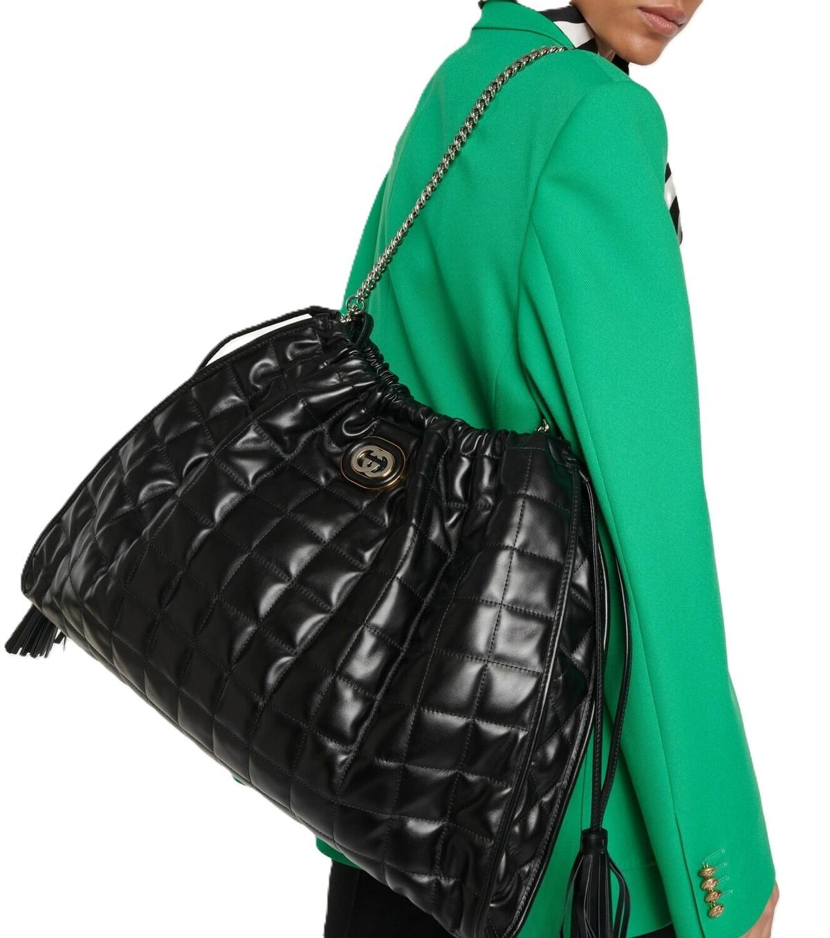 New With Tags $4980 Gucci Deco Leather Quilted Chain Tote Bag For Sale 10