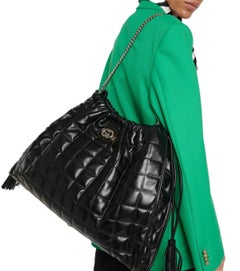 New With Tags $4980 Gucci Deco Leather Quilted Chain Tote Bag