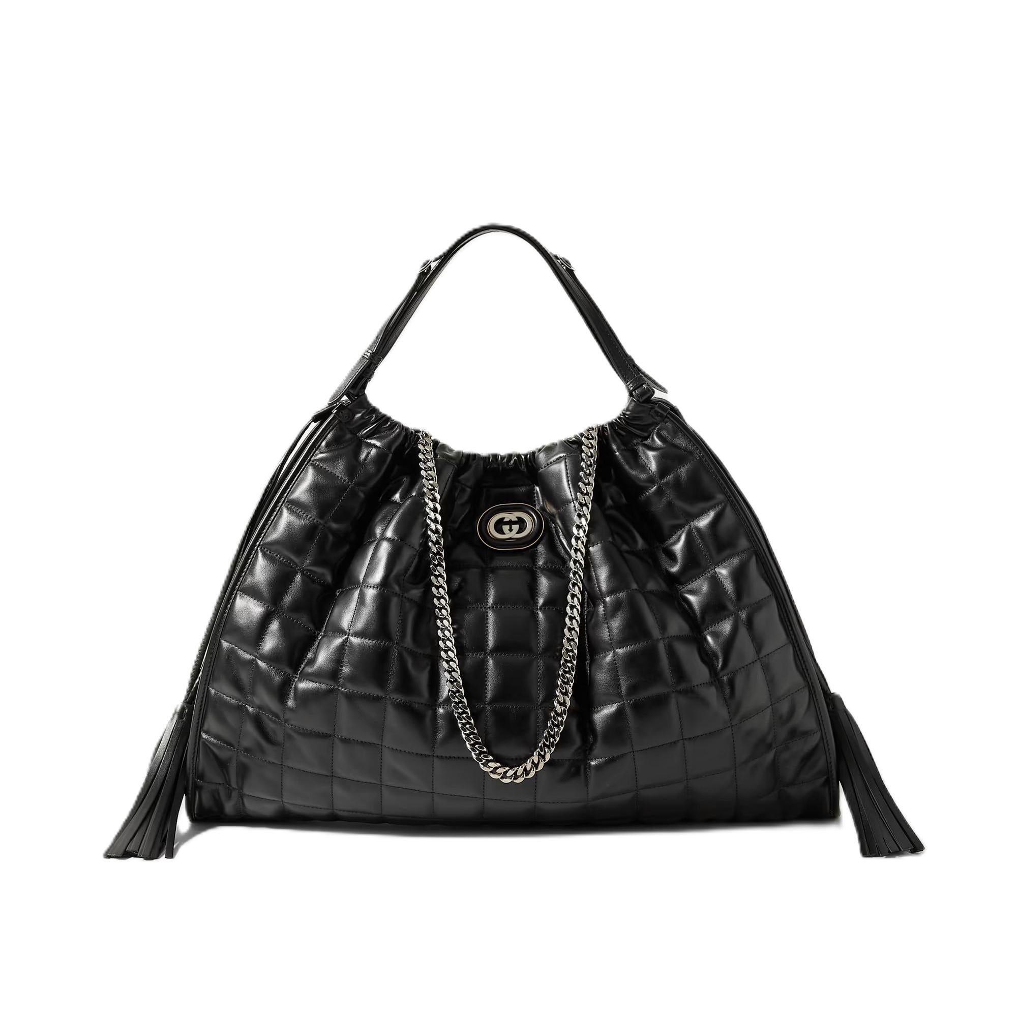 New With Tags $4980 Gucci Deco Leather Quilted Chain Tote Bag For Sale 1