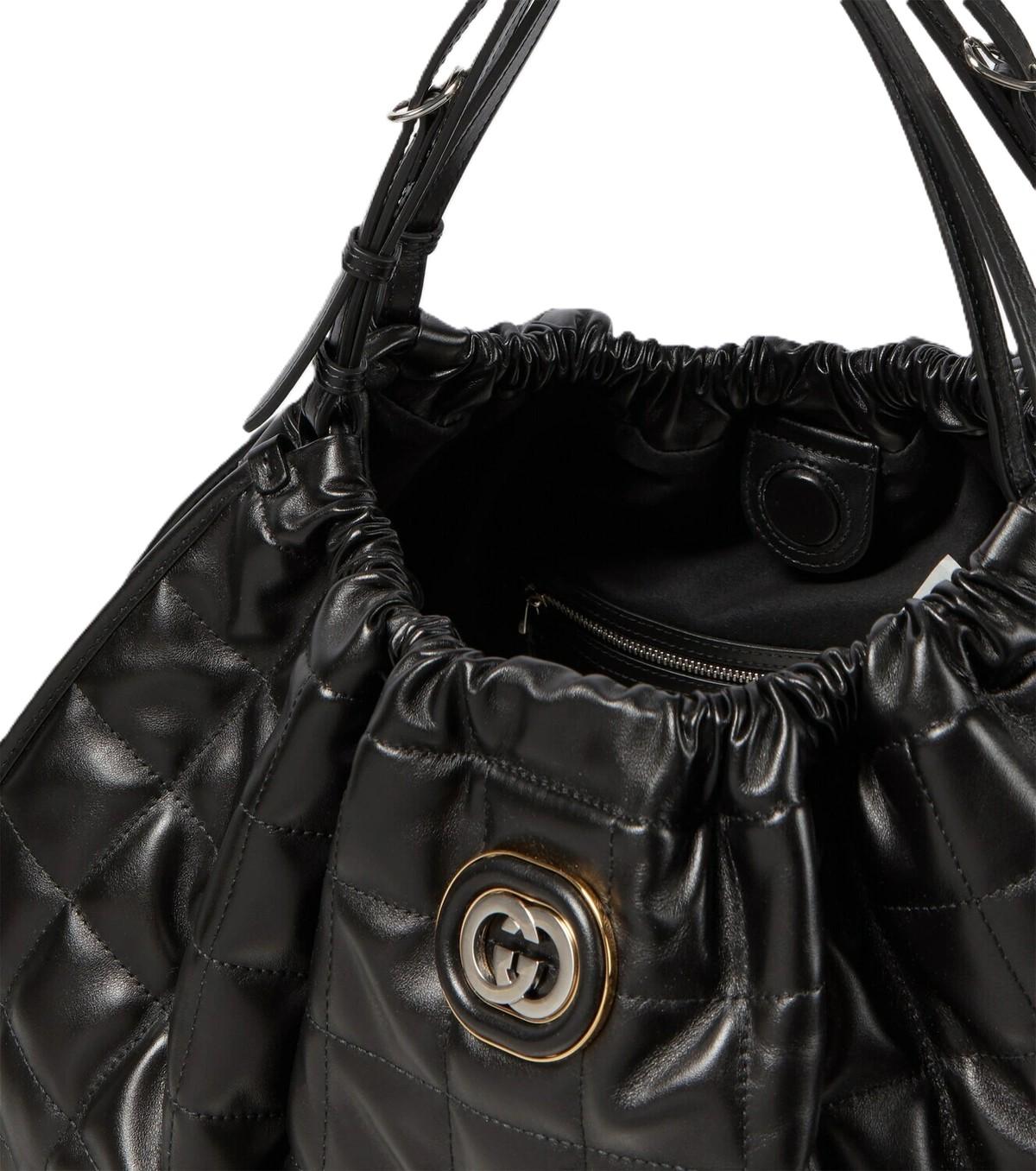 New With Tags $4980 Gucci Deco Leather Quilted Chain Tote Bag For Sale 2