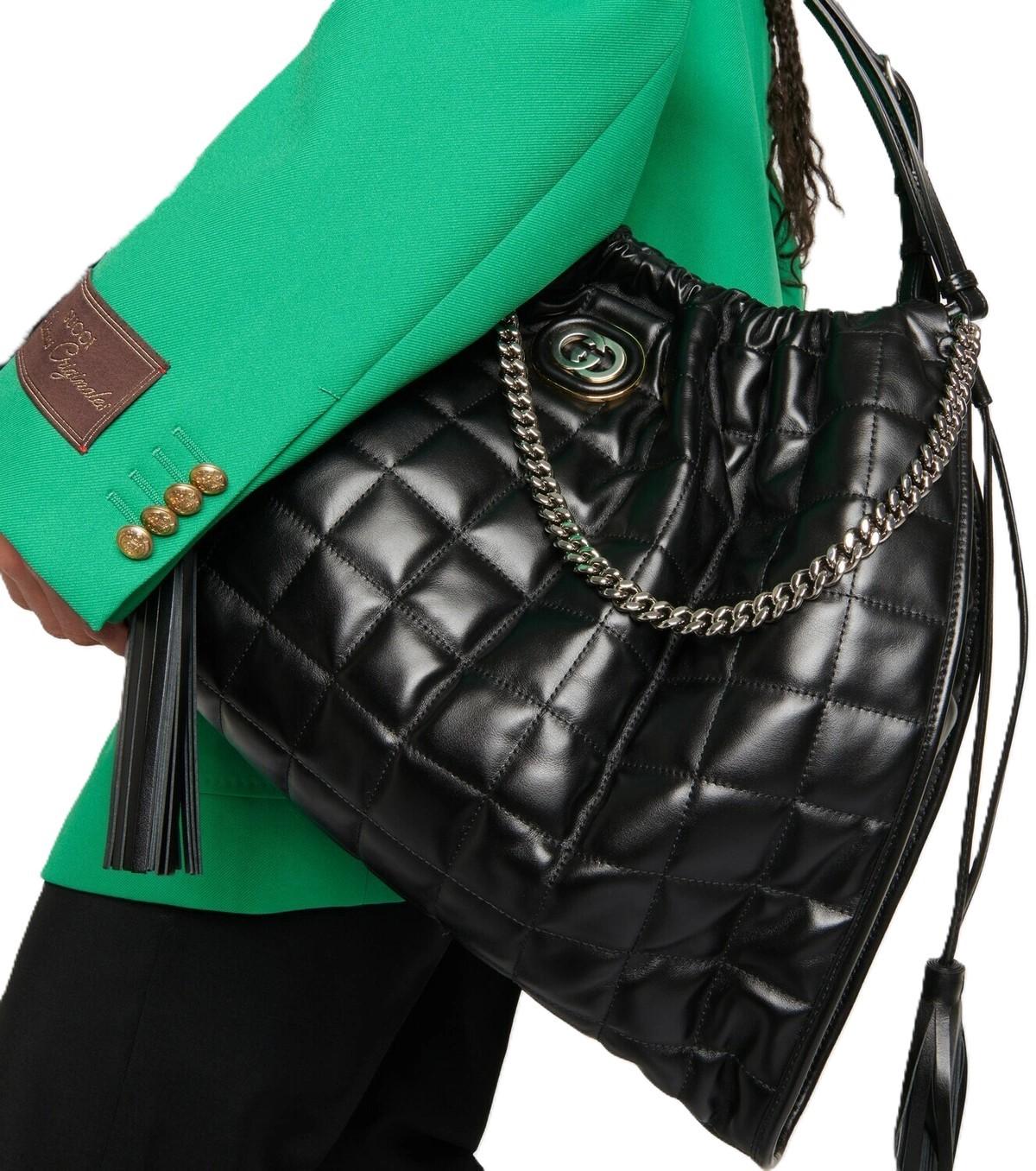 Neu mit Etiketten $4980 Gucci Deco Leder gesteppte Kette Tote Bag mit Kette im Angebot 3