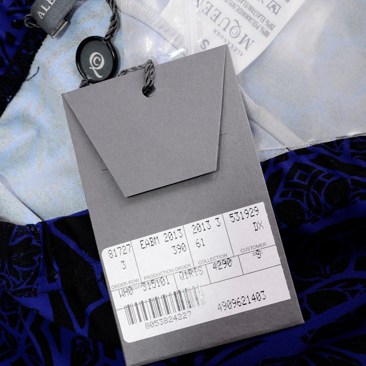 Alexander McQueen Leggings à imprimé abstrait bleu et noir, Neuf avec étiquettes en vente 11