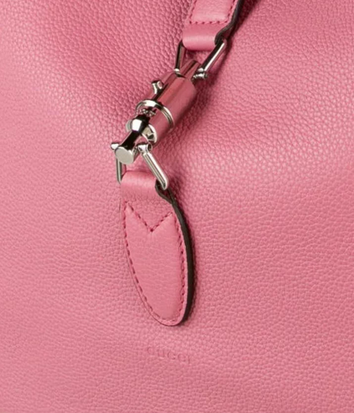 Nouveauté Gucci extra large sac Jackie O Gaga en cuir rose 3595 $ automne 2014 en vente 11