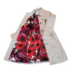 New With Tags Kenneth Cole Beige Sateen Jacket Trench Coat Size: Extra Small
