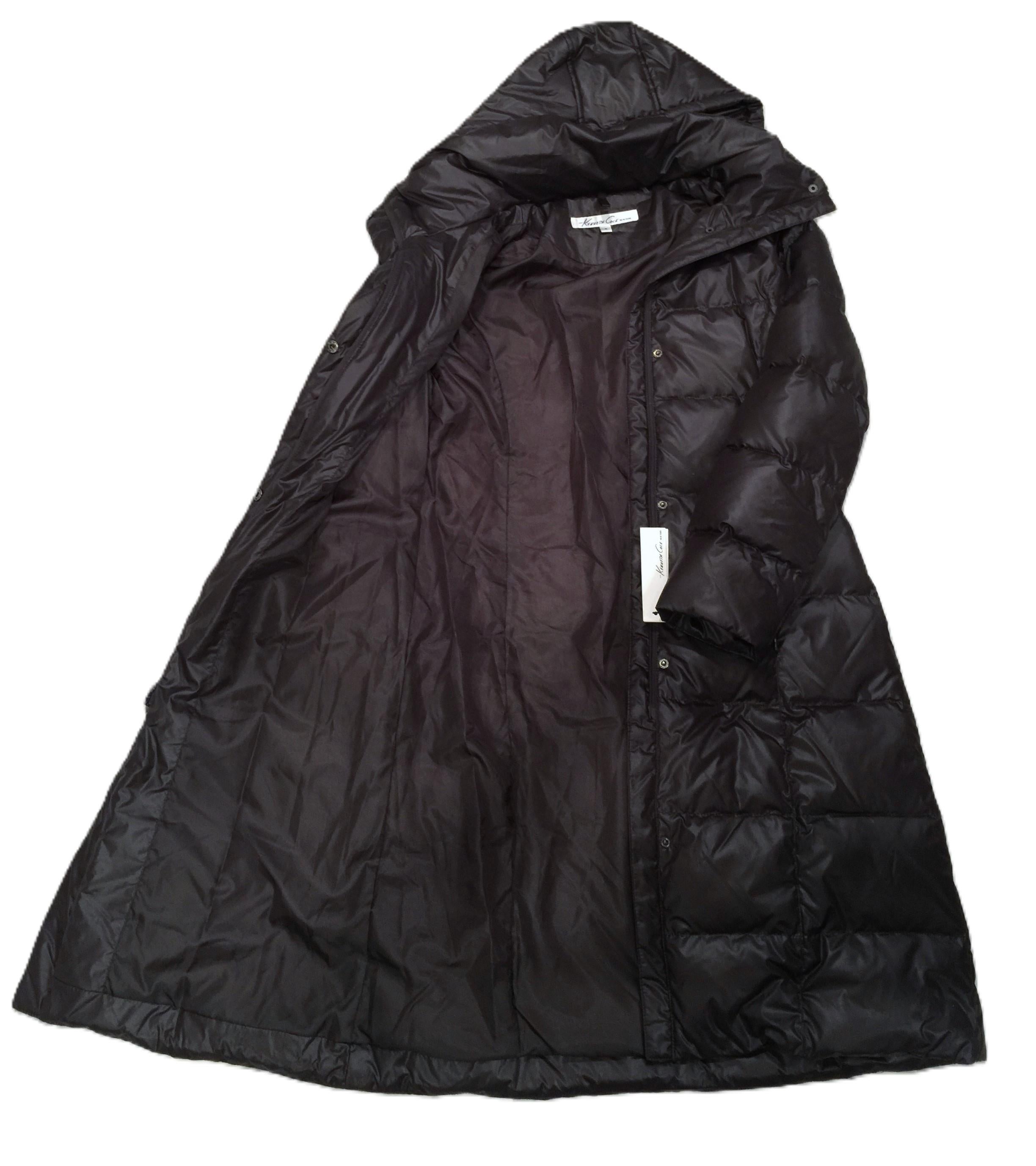 Donna Nuovo con etichetta Kenneth Cole Chocolate Brown Down Coat Jacket Taglia Media in vendita