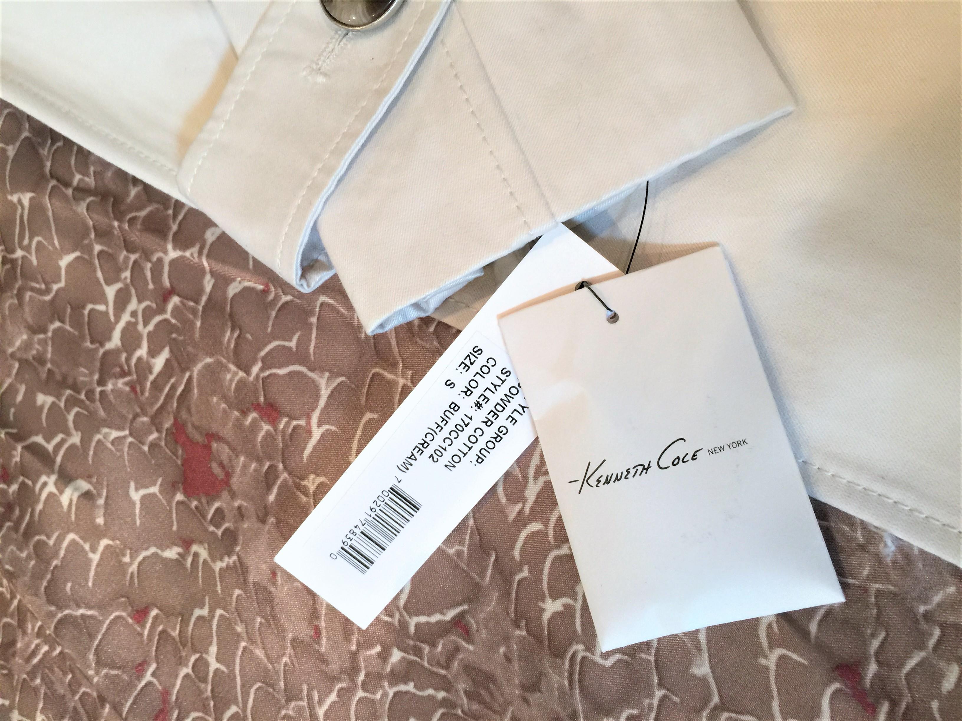 Nuovo con etichetta Kenneth Cole New Cotton Trench Coat Jacket Taglia: Small In condizioni Nuovo in vendita a Leesburg, VA