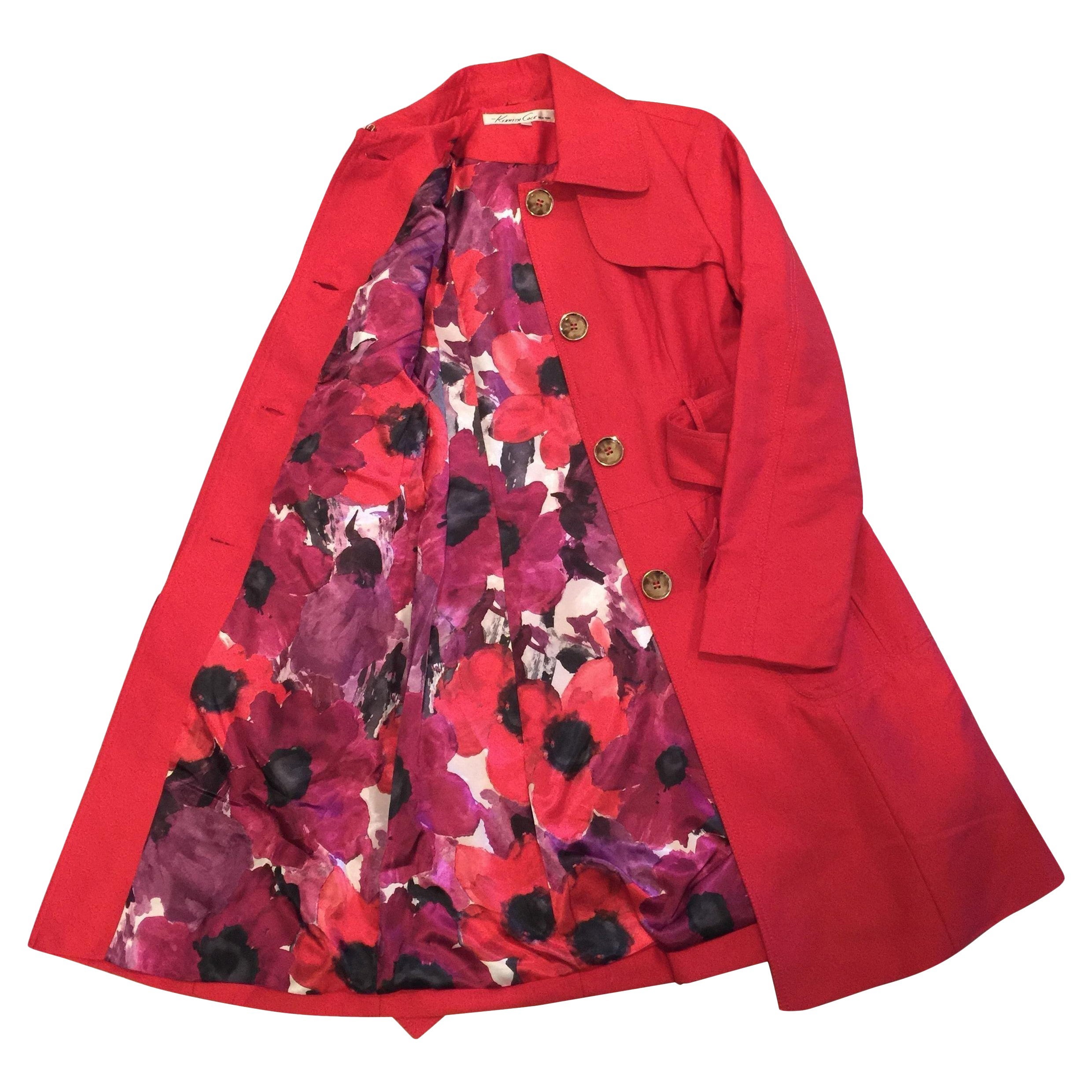 New With Tags Kenneth Cole Poppy Sateen Jacket Trench Coat Size: Medium