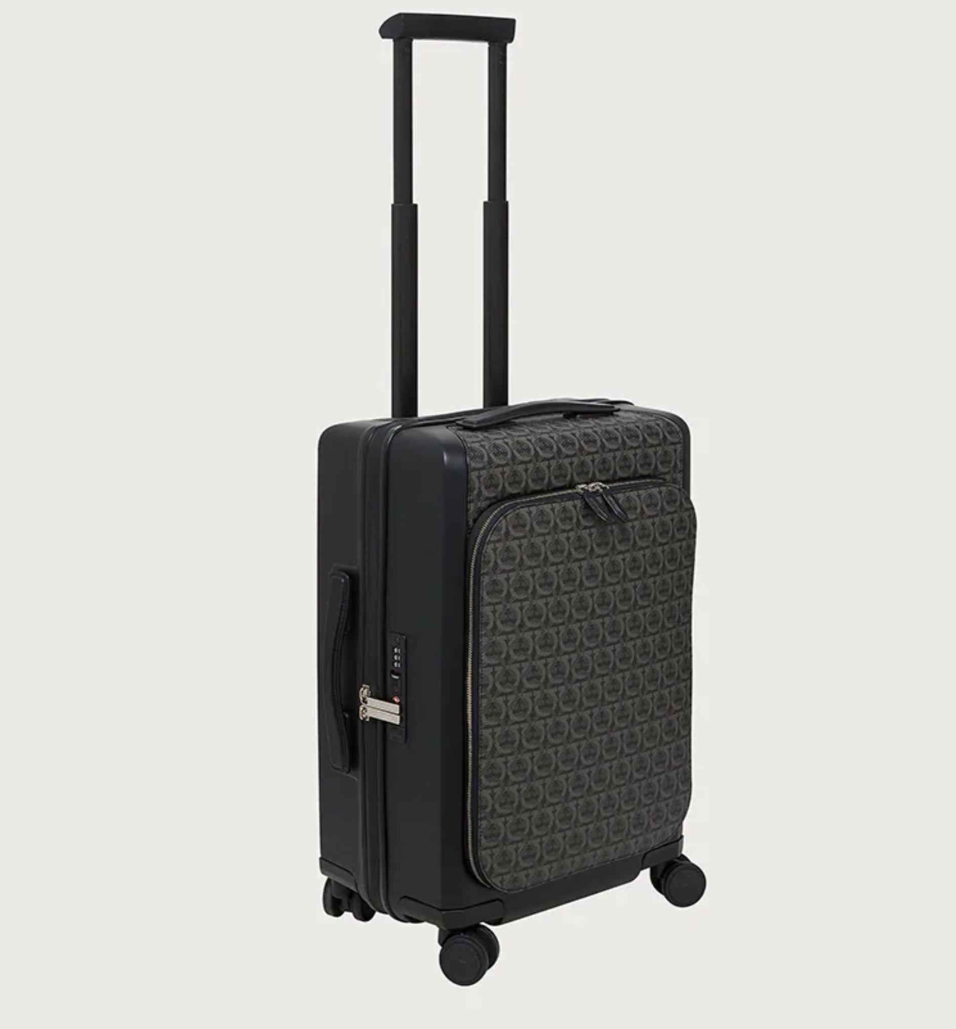 Black New With Tags Salvatore Ferragamo Carry On Trolley Suitcase $1990