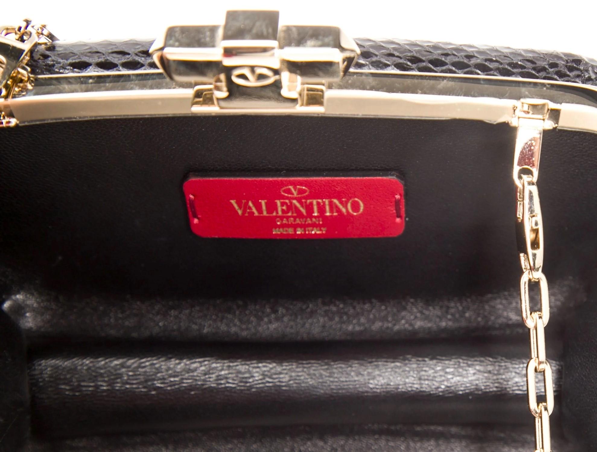 New With Tags Valentino Fall 2018 Python Evening Bag Minaudière $2975 2