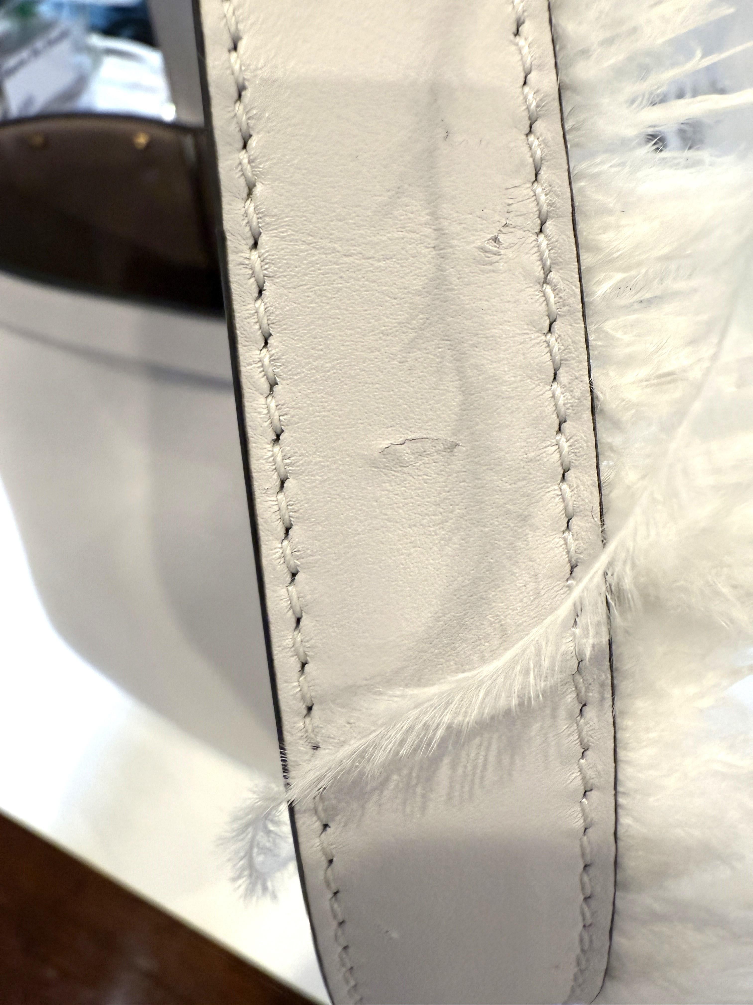 $2795 New With Tags Valentino Spring 2020 Leather Ostrich Feather Bag For Sale 13