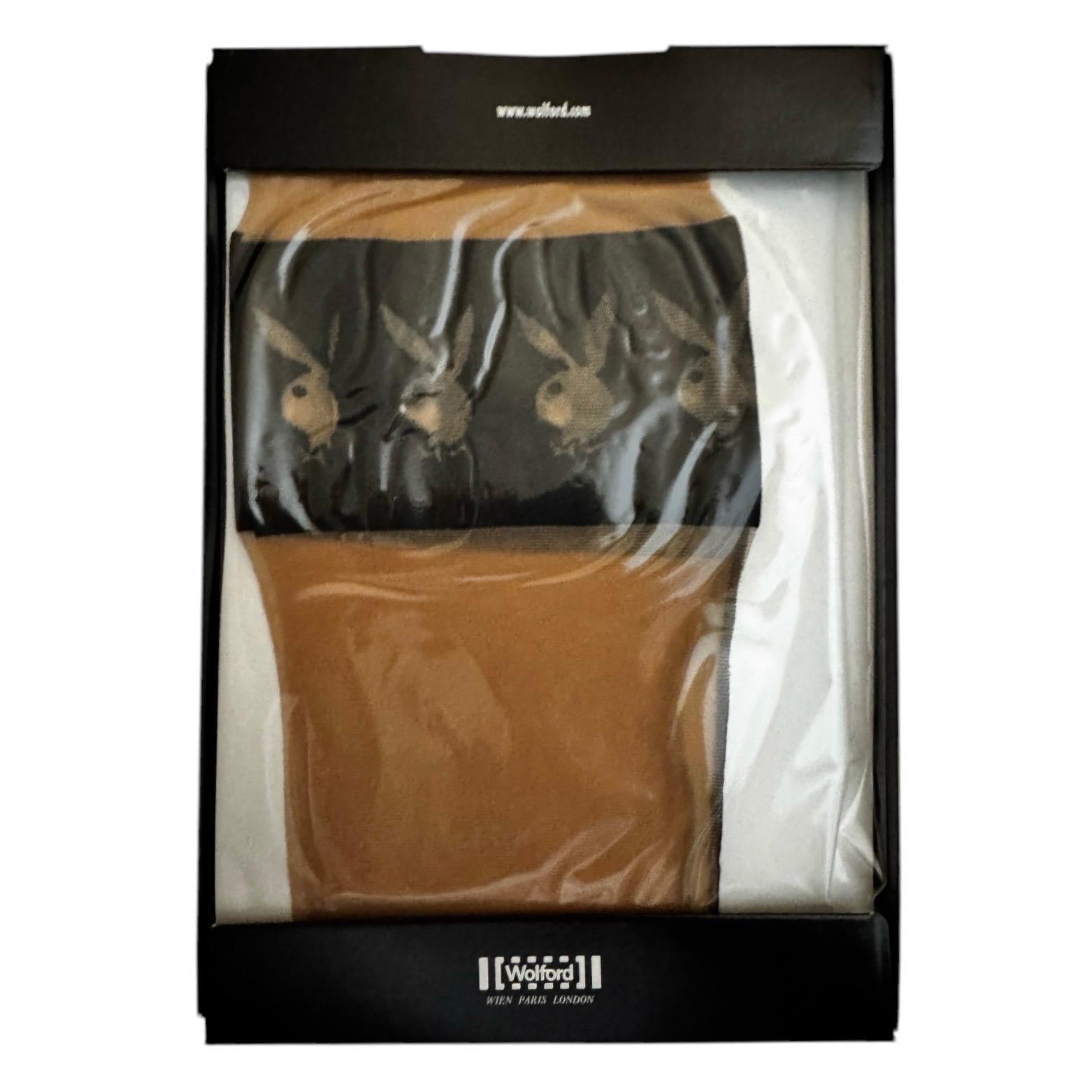 Black NEW Wolford X Playboy Limited Edition Bunny Tights Size S - Rare Limited Edition For Sale