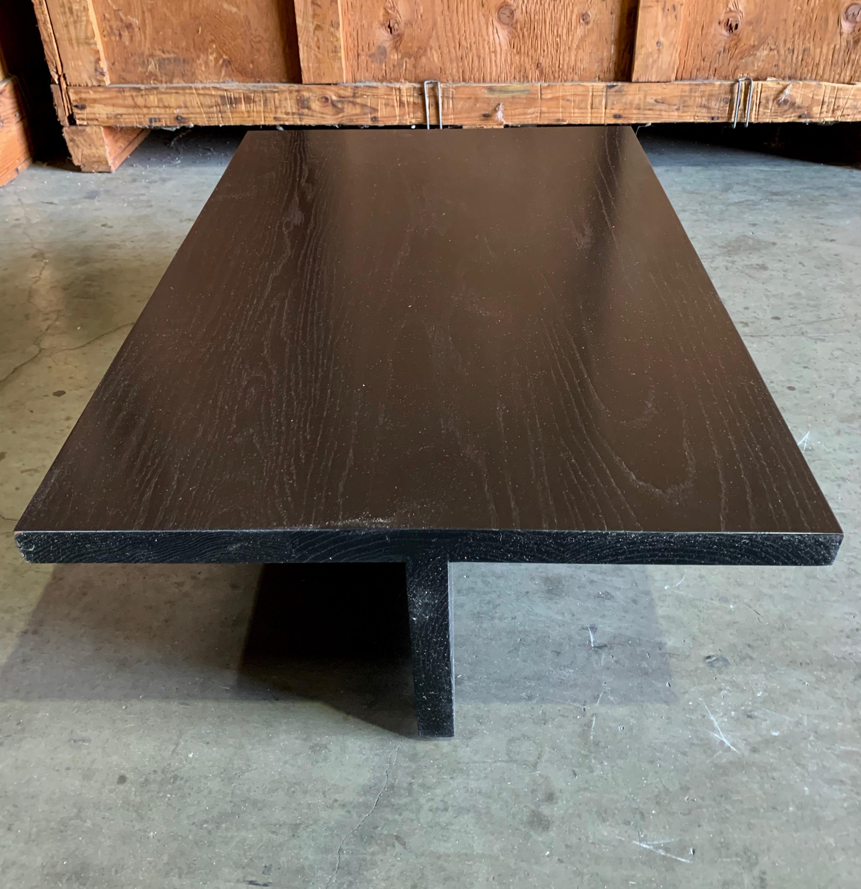 black and wood coffee table