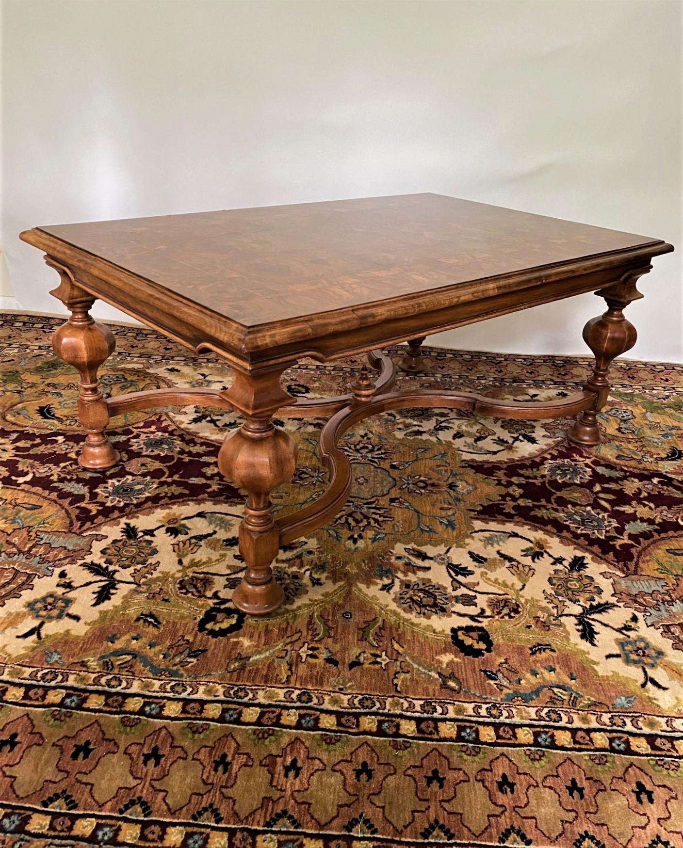 New English-Made William & Mary Style Walnut Coffee Table, in Stock 3