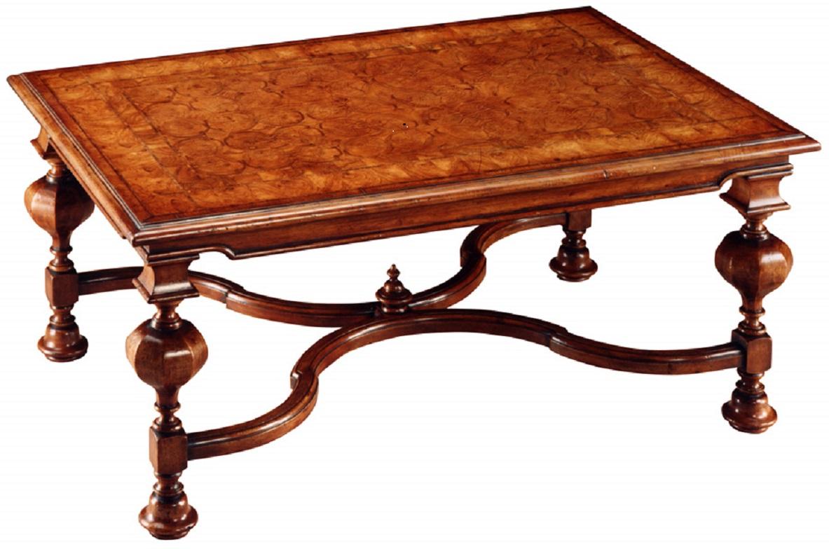 New English-Made William & Mary Style Walnut Coffee Table, in Stock 4