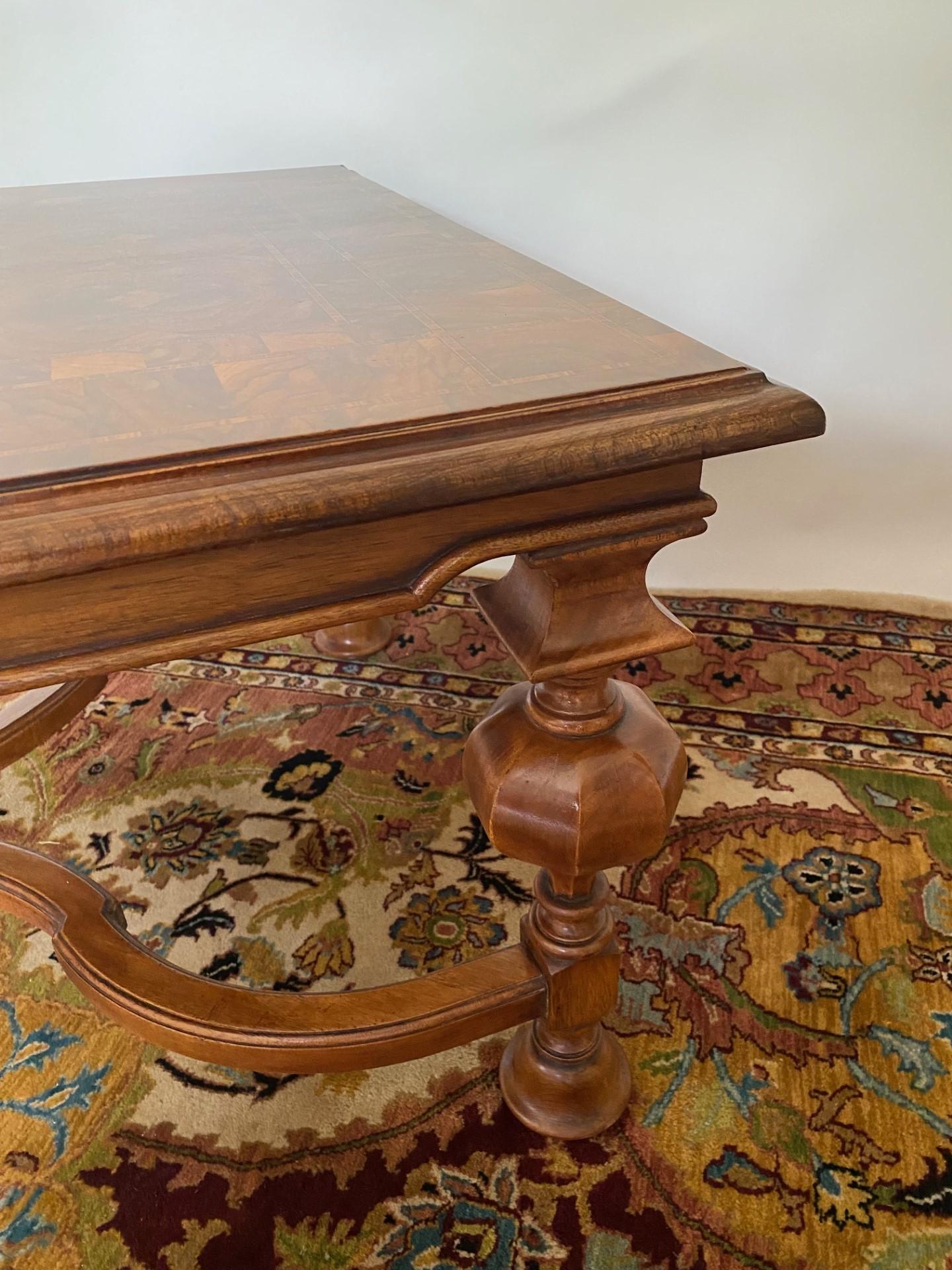 William and Mary New English-Made William & Mary Style Walnut Coffee Table, in Stock
