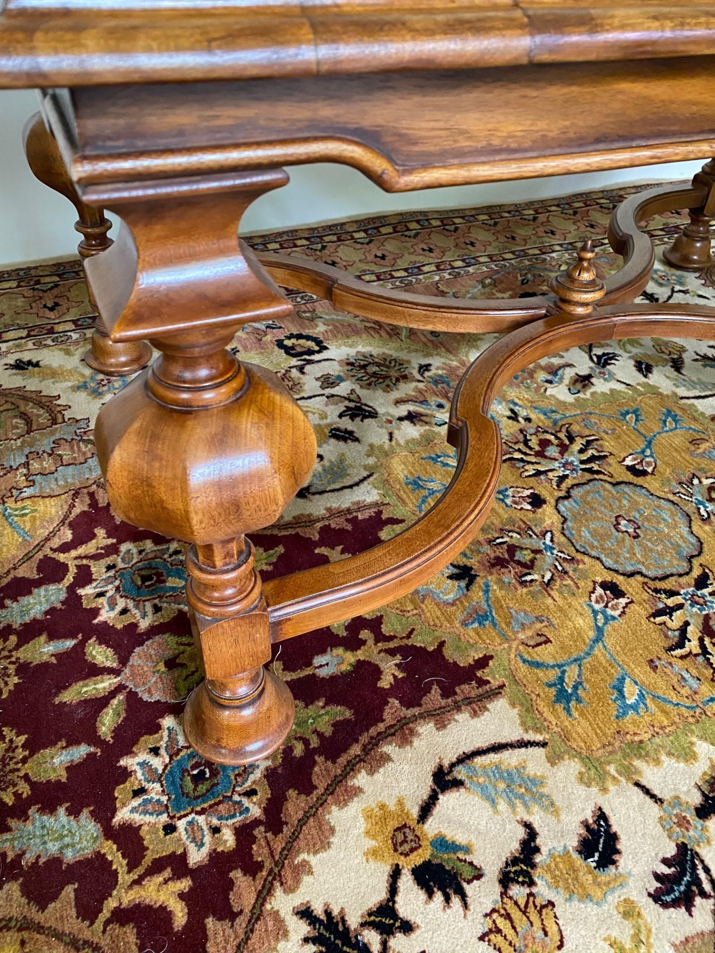 Olive New English-Made William & Mary Style Walnut Coffee Table, in Stock