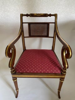 NEW Wood & Hogan Faux Rosewood Regency Stle Armchair w/ Gilt Decoration