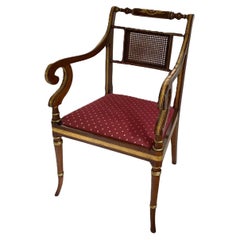 NEW Wood & Hogan Poltrona in finto palissandro Regency Stle con decorazioni dorate
