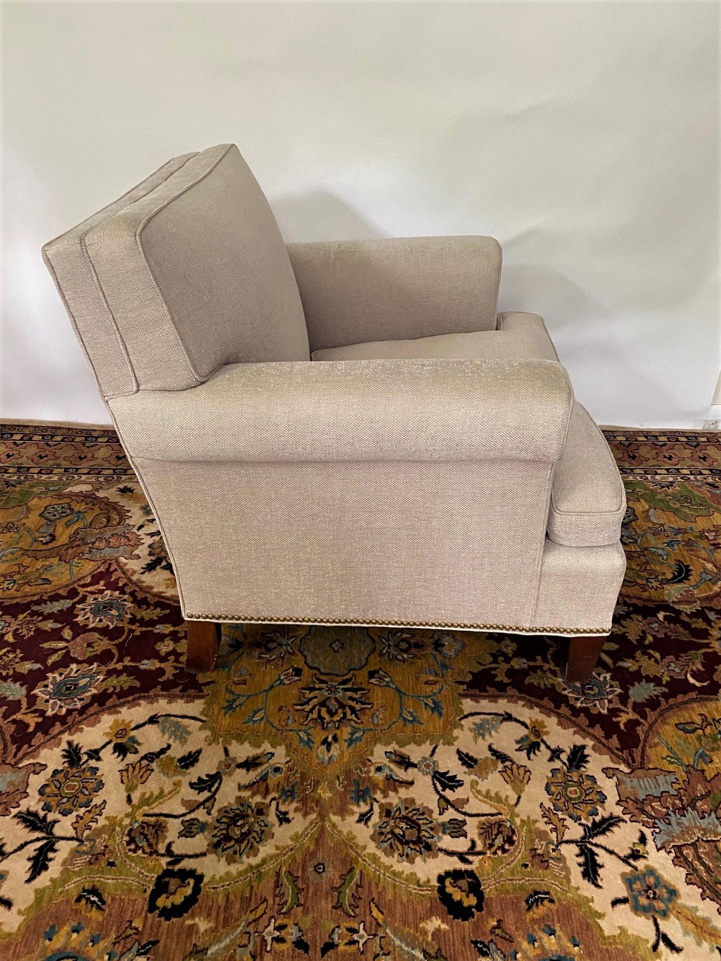 New Lawson Style Lounge Chair with Down Seat Cushion, in Stock In Excellent Condition For Sale In North Salem, NY