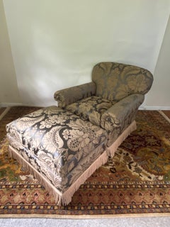 New Wood & Hogan Overstuff Lounge Chair & Ottoman