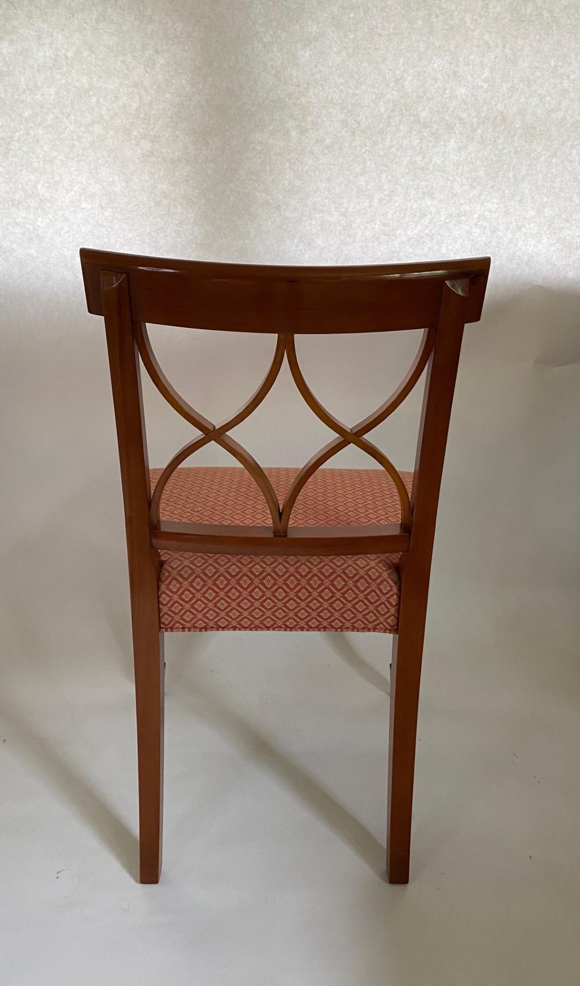 NEW Wood & Hogan Sedia in stile Sheraton con intarsi in legno di tulipano in vendita 1
