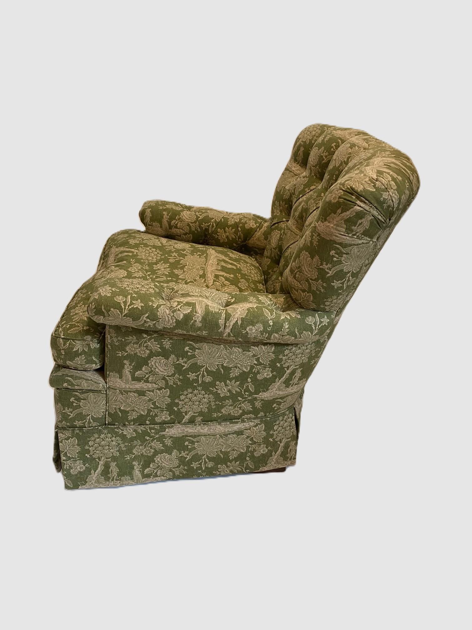 Hand-Carved NEW Wood & Hogan Upholstered Rocking Chair w/ Down Cushion& Diamond Tufting For Sale