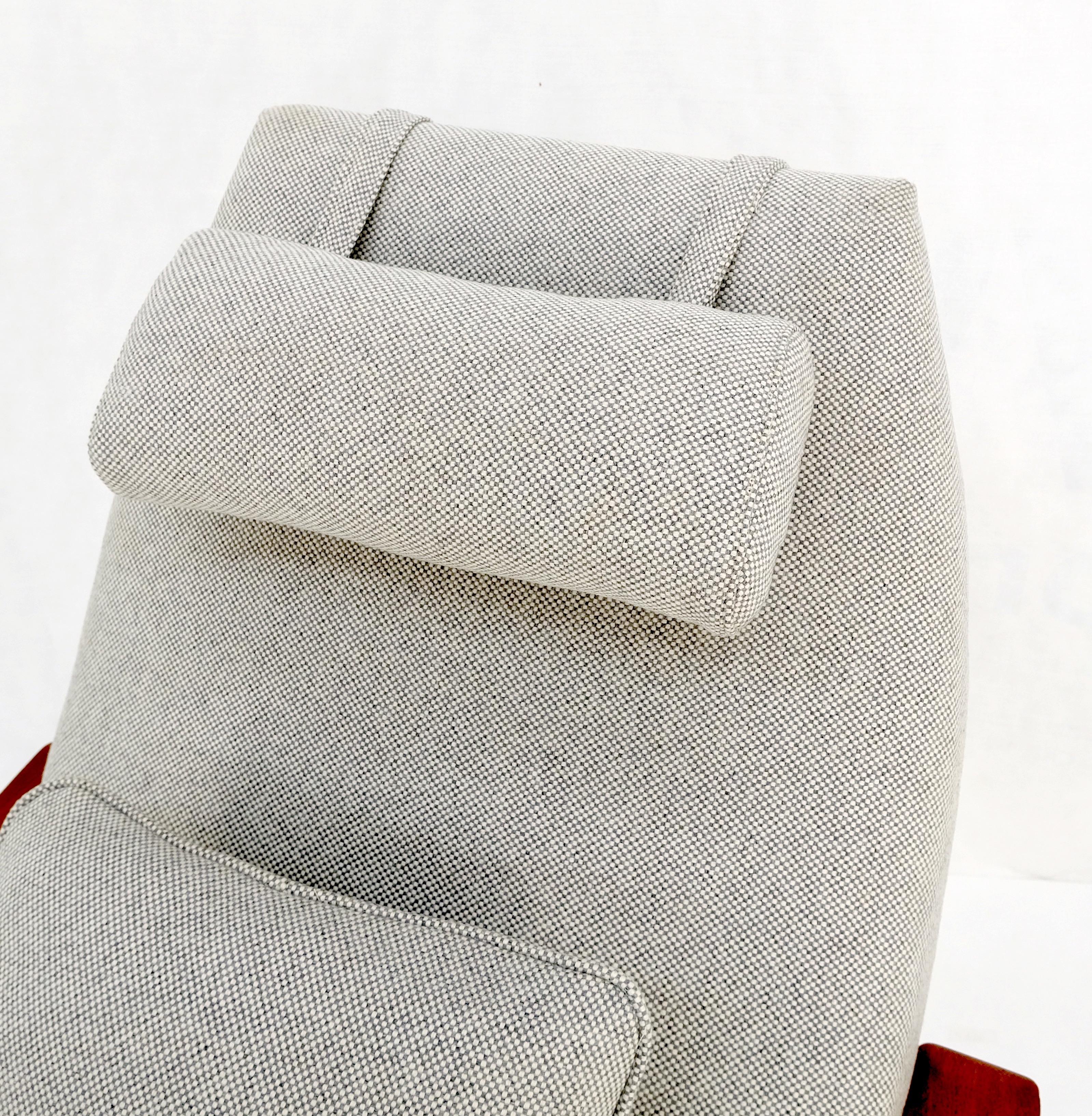 New Wool upholstery Danish Mid-Century Modern rocking lounge arm chair mint!