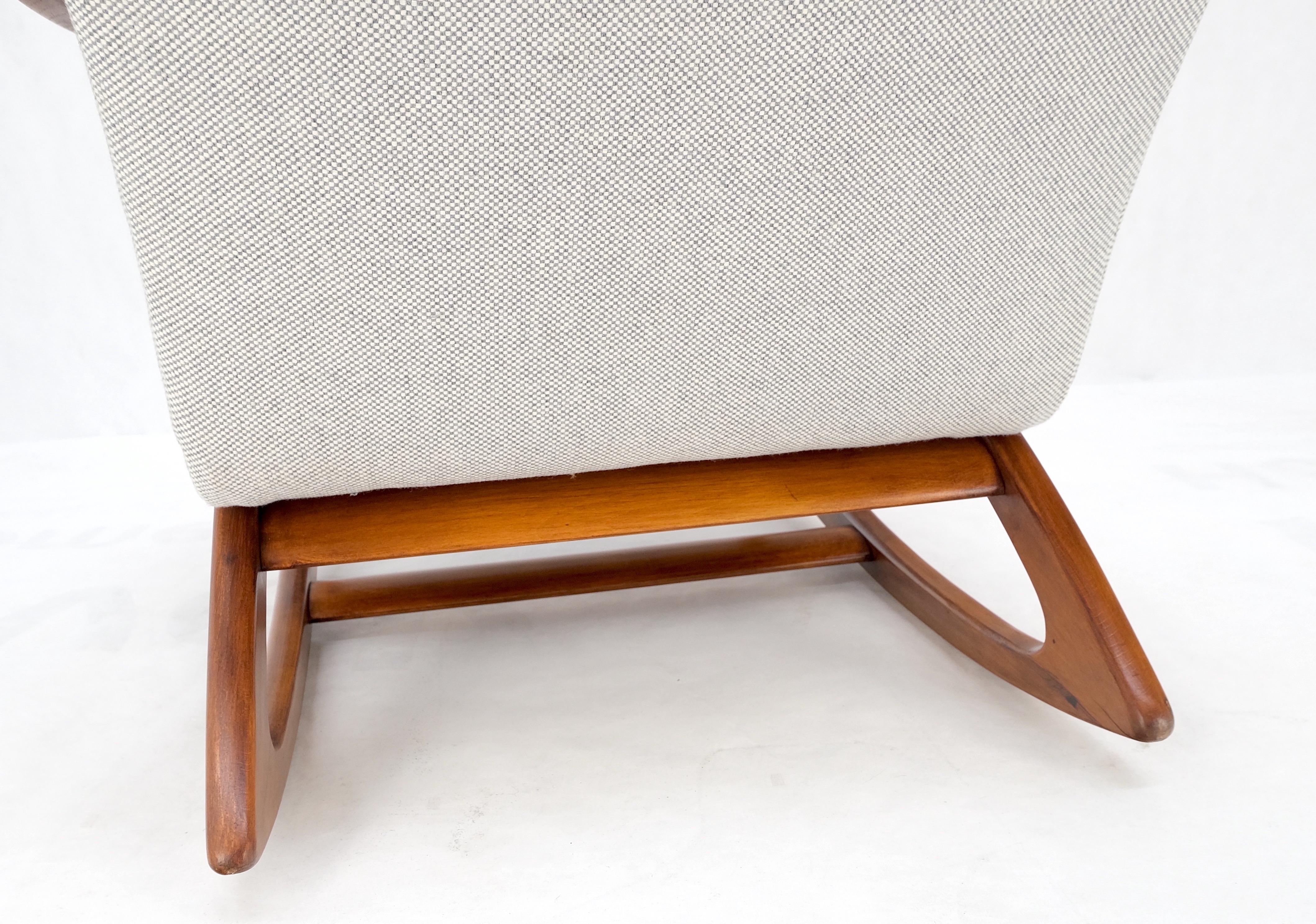 20th Century New Wool Upholstery Danish Mid-Century Modern Rocking Lounge Arm Chair Mint!