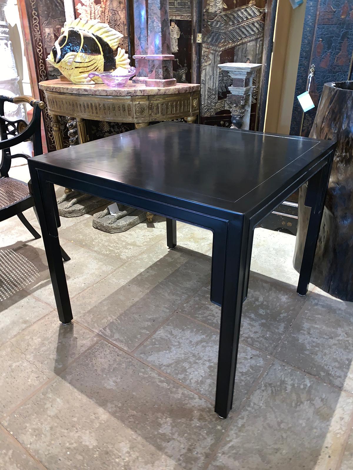 New World Black Lacquered Game Table by Baker, Labeled, circa 1950s In Good Condition In Atlanta, GA